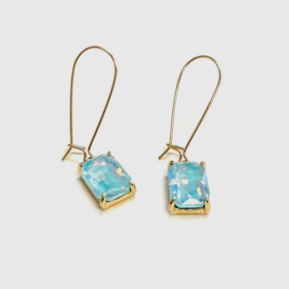 Elegant Gold and Blue Drop Earrings